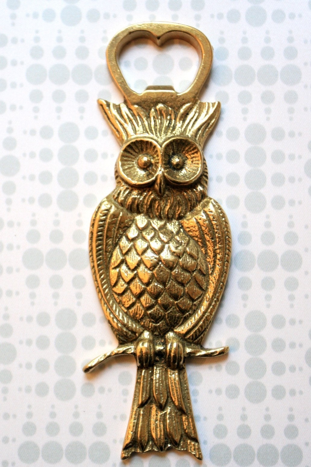 Vintage Owl on Brass Bottle Opener