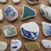 Genuine Surf Tumbled Small Sea Glass Pottery Gems all with Designs or Color for Jewelry