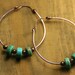 Large Hammered Copper Hoops with Turquoise Heshi Beads