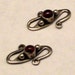 2 Sterling and Garnet S-Hook Clasps