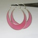 Sterling Silver and Resin Crescent Hoop Earrings