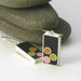 Sterling Silver and Resin Dangle Earrings in Orange, Pink, Yellow and Black