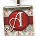 Monogram Glass Tile Jewelry Pendant- Bohem Chic- FREE CHAIN and Organza Gift Bag