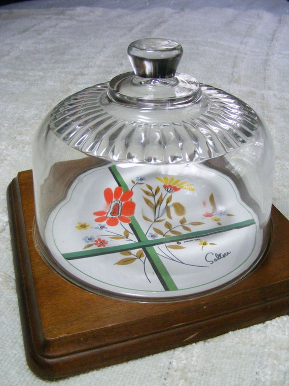 Items similar to Vintage CHEESE KEEPER With Glass Dome Himark 1981