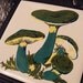 Vintage Trivet RETRO MUSHROOM Tile and Iron Green, Blue &Yellow