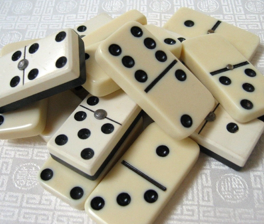 Vintage Dominos Game Pieces for Altered Art Jewelry Crafts