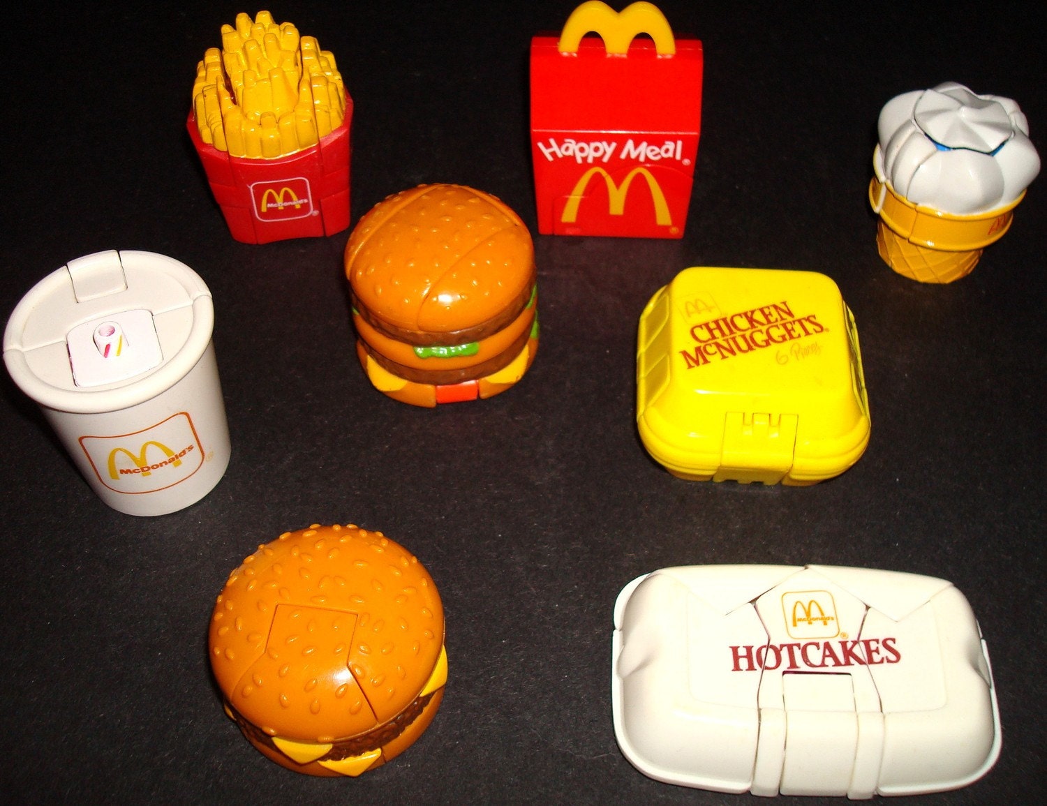 1990's Set McDonalds Food Transformers Dinosaurs