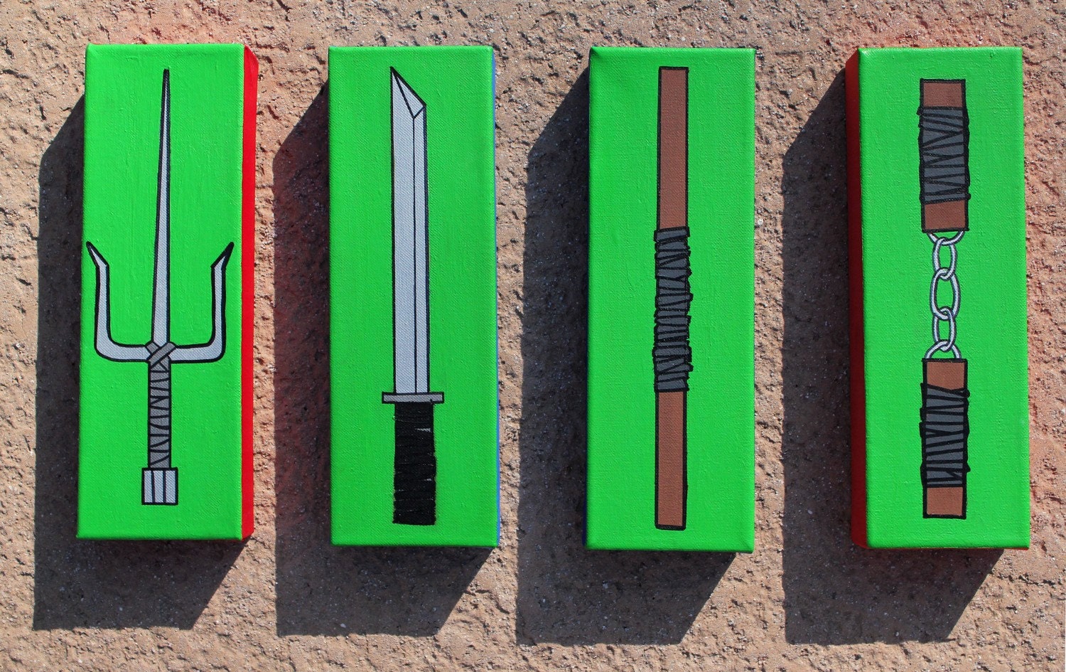 Choose Your Weapon set of four original Teenage Mutant Ninja