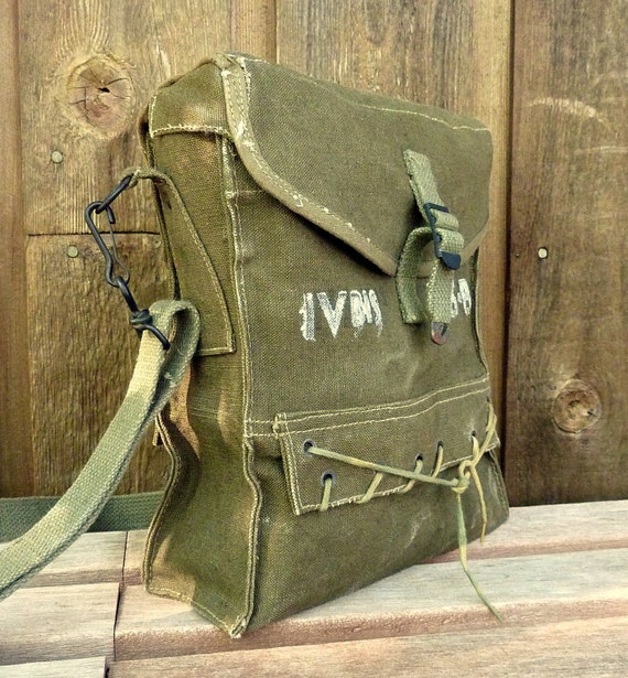 Vintage French Military Mini Messenger Bag WOWSA by clpstudio