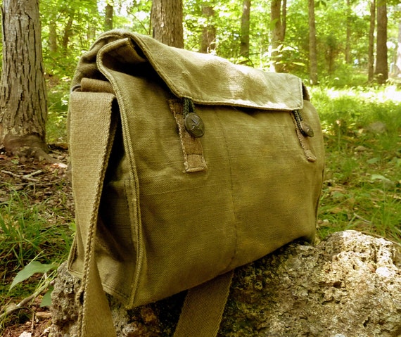 vintage military canvas messenger bag