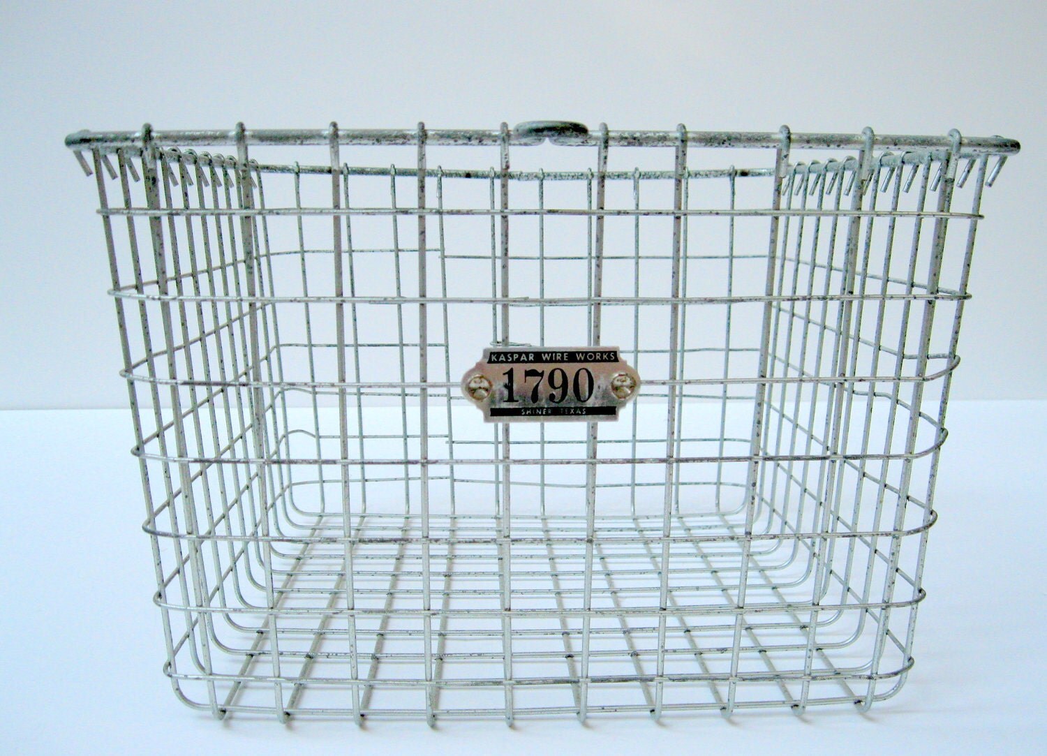 Vintage Gym Locker Basket Kaspar Wire Works by quatrefleurs