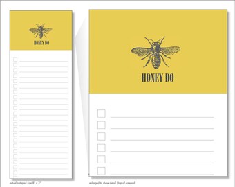 honey do // notepad // bumblebee // bee // yellow // list // to do // lines // checkbox // skel // skel design // skel & co
