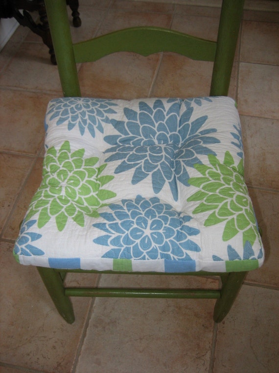 CONTEMPORARY FLORAL TIE BACK CHAIR PAD CUSHION by ...