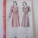 Vintage Sewing Pattern, 1940s Hollywood Dress, Fly Front Dress Pattern size 20
