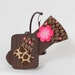 Pot Holder and Oven Mitt, Pink Safari Brown and Tan Giraffe with Leaf prints
