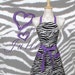 Zebra print Apron, Black White and Purple retro style