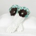 Brown and Teal Diva Gloves Retro fabric for Dish washing and Cleaning