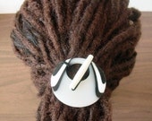 White and Black Bold, Hair Tie, Dreadlock, Sisterlock, Natural Hair Accessory