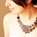 Vintage black metal lace necklace - statement necklace - Free Worlwide Shipping