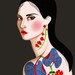 ORIGINAL / Exotic Flower Tattoo / 11x16 inches (A3)