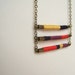 ladder tier DAVIS necklace - textile and leather with antiqued brass chain (plum persimmon goldenrod midnight)