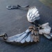 RESERVE for HEATHER! silver wings bracelet: black bird singing in the dead of night