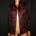 BRANCH Out - Vintage 90's - Jeanette Kastenberg for Bergdorf Goodman - Red LEAF - Black Satin - Asian - Brocade - Blazer - size 6 - 36" bust