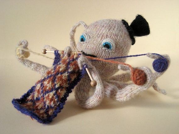 The Knitting Octopus Greeting Card