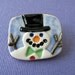 Snowman Brooch Handmade Porcelain Ceramic Jewelry By Linda Cain