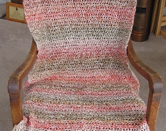 new shawl wrap crochet knit prayer comfort chemo lion brand homespun yarn marble orange cream taupe ultra soft handmade in the USA