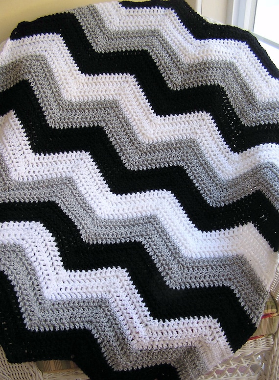new chevron zig zag baby blanket afghan wrap crochet knit lap