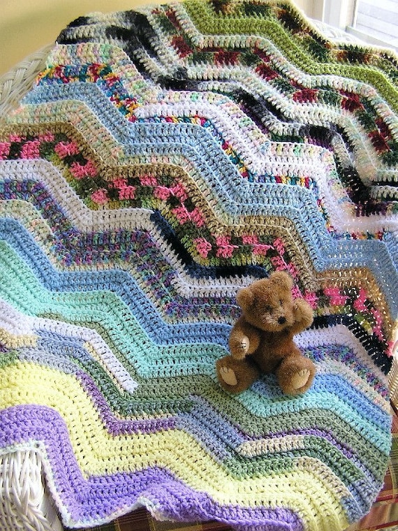 HOBO chevron zig zag baby blanket afghan by JDCrochetCreations
