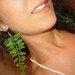 Funky Fern Vine Green Leaf Earrings