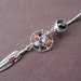 Dream Catcher Belly Button Ring- Red Turquoise and Black Beaded Feather Charm Dreamcatcher Dangle Navel Piercing