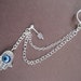 Single Hamsa Turkish Evil Eye Chain Ear Cuff and Chain Earcuff Cartilage Wrap Earring