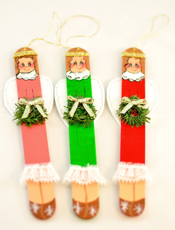 ANGEL COLLECTION Hand Painted Tongue Depressor Christmas