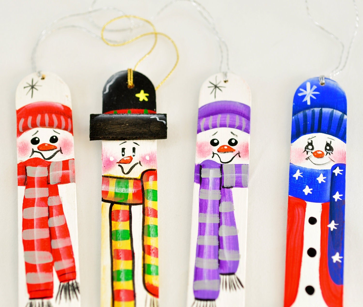 SNOWMAN Collection Hand Painted Tongue Depressor Christmas