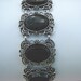 Vintage Emmons Antiqued Silvertone and Black Chunky Bracelet