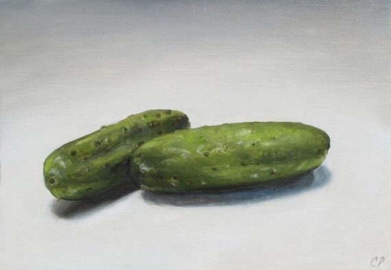 PICKLES small oil painting by Carey Pavlik