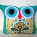 Amy Butler French Wallpaper out of print owl pillow/ready to ship