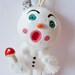 Conehead Snowman Folk Art Ornament