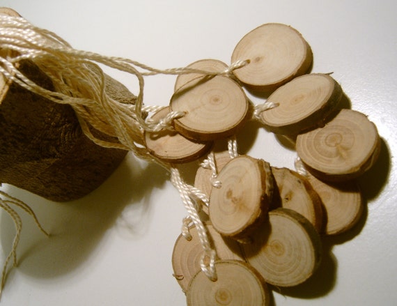 210 Hang Tag Blanks Unfinished Wood Tree Branch Slice 1 inch tags