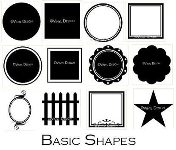 Download BASIC SHAPES Decals Vector Art SVG EPS AI GSD for Vinyl Cutter