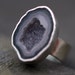 Mini Geode Ring on Hammered Sterling Silver Band