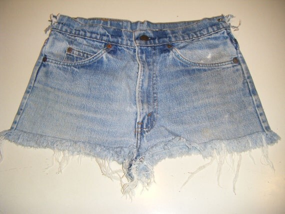 Vintage Destroyed Levi 501 Super Short Cut Off Daisy Duke