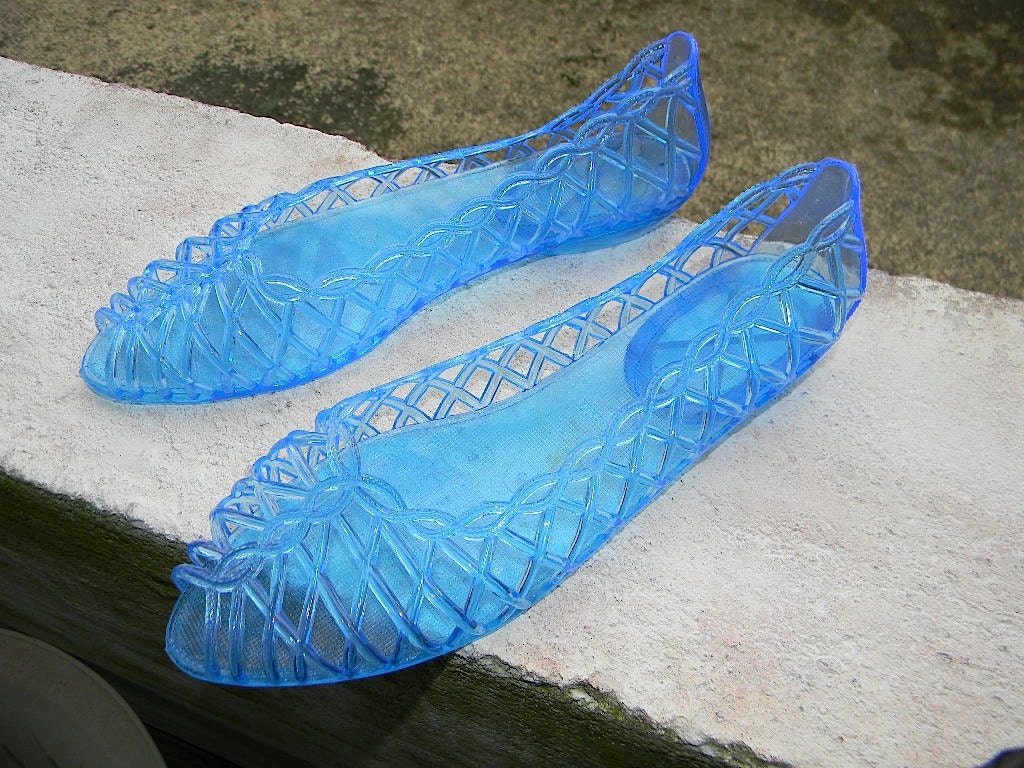 Vintage 1980s Original Neon Jelly Shoes Jellies by InSearchOf