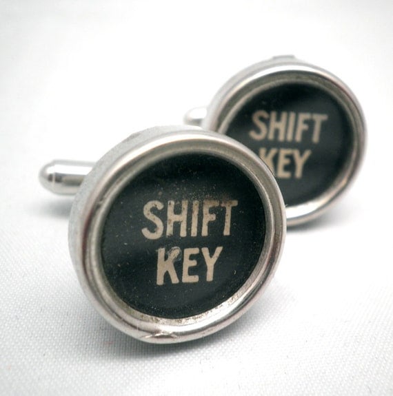 Cuff Links Smith Corona Typewriter Keys Shift Key