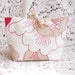 Floral Cosmetic Pouch in Raspberry and Oatmeal