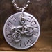 Enjoy the Ride hand stamped necklace with bicycle charm