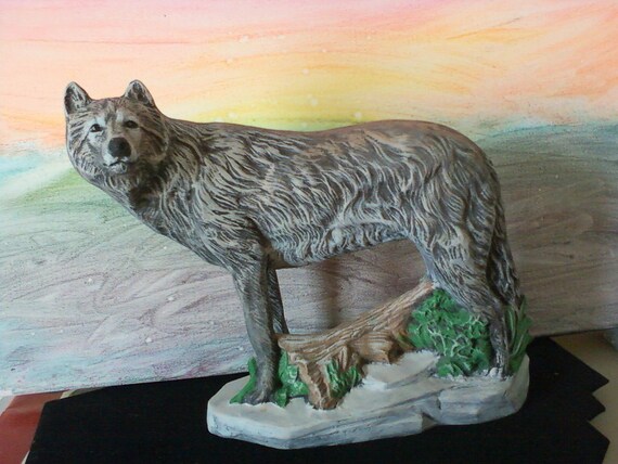 Wild Life Animal Gray Wolf Standing on rocks by thisandthatbydonna